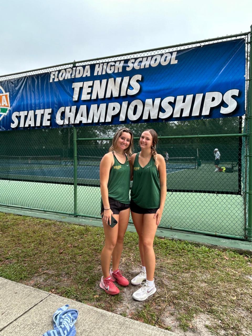 Nease's doubles pair of Kylie Kochis and Blair Murray finished as runners-up in the FHSAA Class 4A individual girls singles tournament at Sanlando Park in Altamonte Springs on April 28, 2023. [Provided by Nease Athletics]