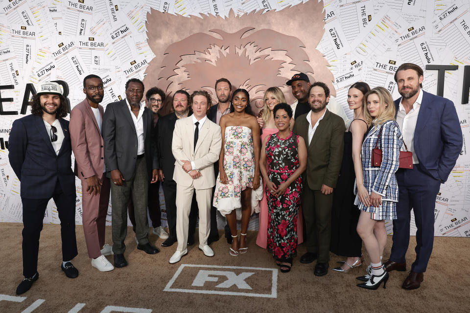 Bachrach, Ayo Edebiri, Abby Elliott, Liza Colón-Zayas, Lionel Boyce, Ricky Staffieri, Sarah Ramos, Gillian Jacobs and Chris Witaske attend the red carpet for FX's Premiere of "The Bear" Season 3