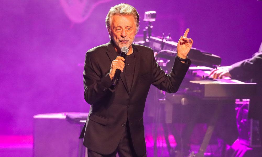 Waves of joy offstage and on ... Frankie Valli performing in Durham, North Carolina on 30 September. 