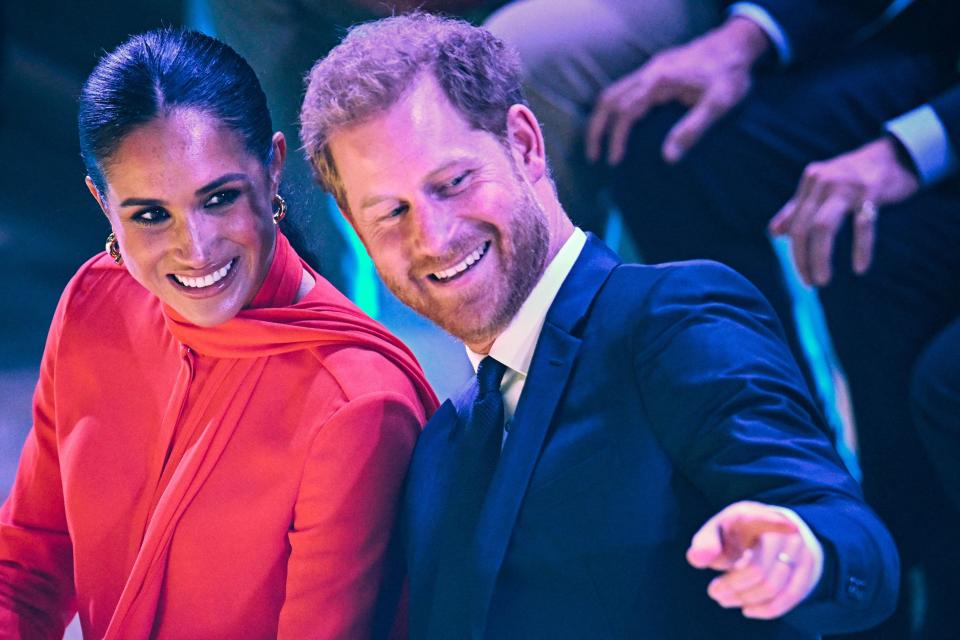 Duchess Meghan and Prince Harry attend the One Young World Summit in Manchester, England, on their working trip to the U.K.