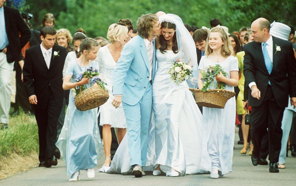 Chef Jamie Oliver with new wife Jools after getting married at Rickling Church, Essex