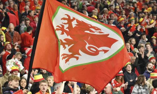 Wales flag at the football