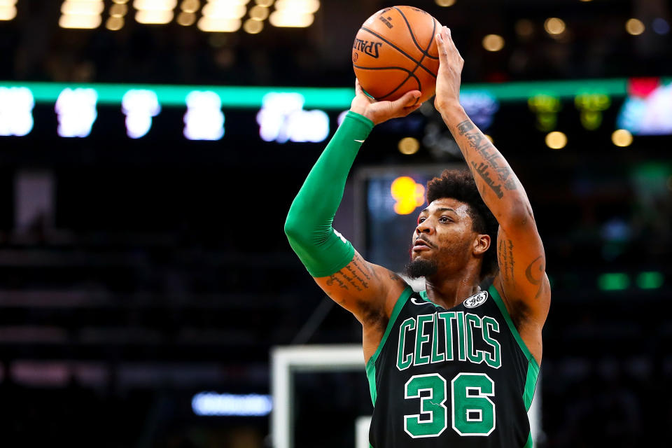 After fighting an infection in both eyes for weeks, Marcus Smart finally returned to the floor for the Celtics on Saturday night.