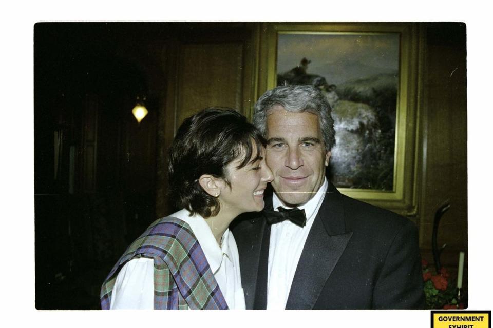 The late Jeffrey Epstein with Ghislaine Maxwell, who was found guilty of child sex trafficking (US Department of Justice/PA) (PA Media)