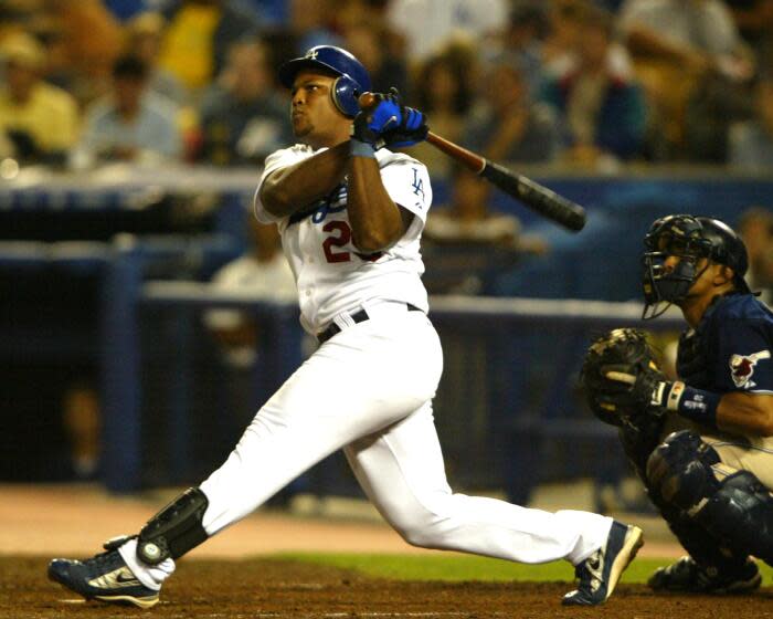 Dodgers' Adrian Beltre hits a walkoff home run against the San Diego Padres on July 23, 2004.