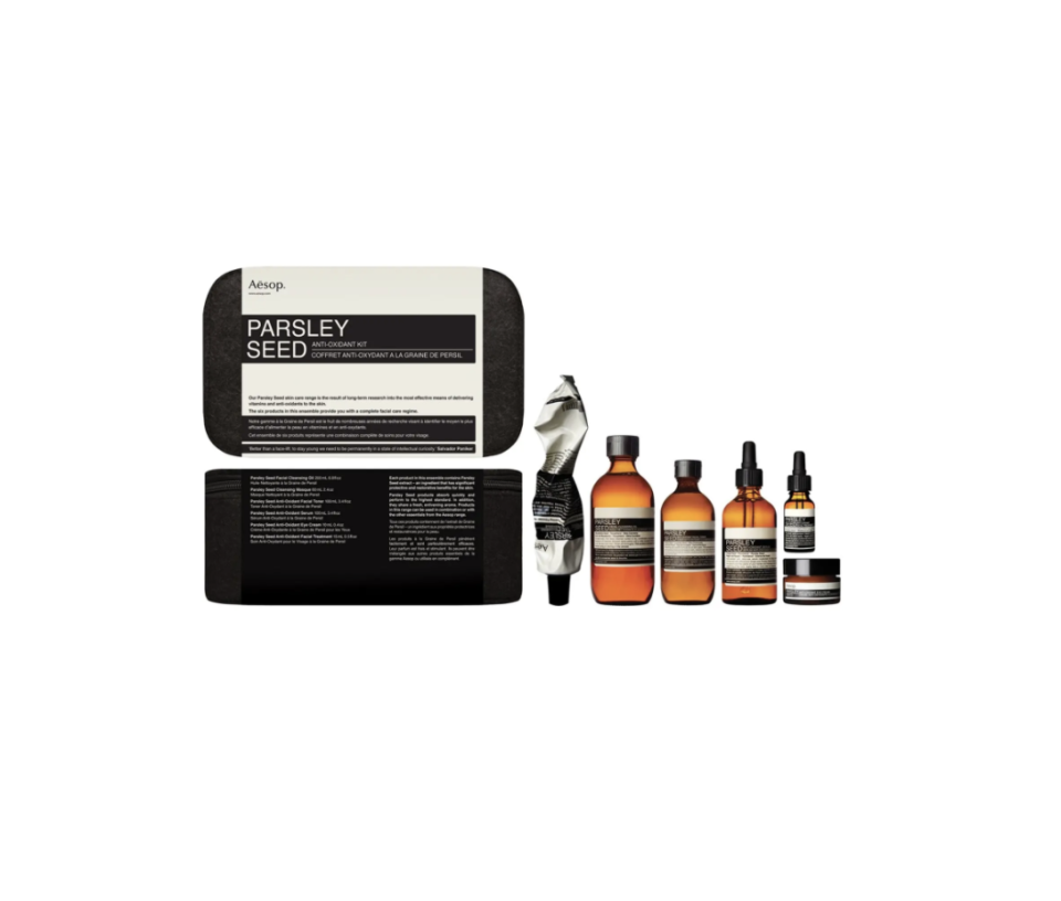 <p><strong>Aesop</strong></p><p>nordstrom.com</p><p><strong>$300.00</strong></p><p>This collection of skincare essentials is perfect for packing on your loved one's next business trip or weekend getaway. The kit includes a facial cleansing oil, anti-oxidant facial toner, anti-oxidant eye cream, anti-oxidant serum, a cleansing mask, and anti-oxidant facial treatment to ensure their skin will come back as rejuvenated as they are. </p>