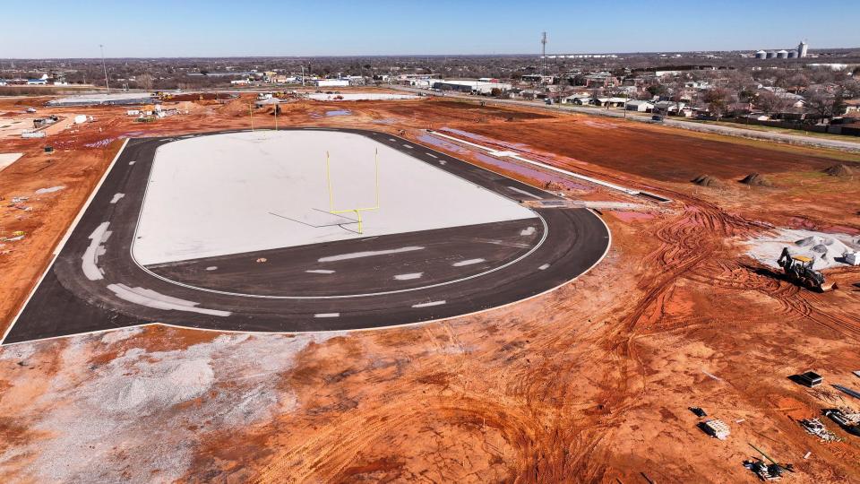 Legacy High School's sports facilities are taking shape as construction continues.
