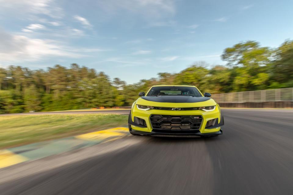 <p>Back this year with a new 10-speed automatic, the <a href="https://www.caranddriver.com/chevrolet/camaro-zl1-2019" rel="nofollow noopener" target="_blank" data-ylk="slk:Camaro ZL1 1LE;elm:context_link;itc:0;sec:content-canvas" class="link ">Camaro ZL1 1LE</a> retains its mighty 650-hp V-8. Even at triple-digit speeds, the brake pedal never let us down and tempted us to brake later and later. We previously drove a six-speed ZL1 1LE, and the automatic reduced the manual's time by <a href="https://www.caranddriver.com/features/a29389027/2019-chevrolet-camaro-zl1-1le-lightning-lap/" rel="nofollow noopener" target="_blank" data-ylk="slk:0.7 second;elm:context_link;itc:0;sec:content-canvas" class="link ">0.7 second</a>. The Camaro still kicks. <a class="link " href="https://www.caranddriver.com/features/a29389027/2019-chevrolet-camaro-zl1-1le-lightning-lap/" rel="nofollow noopener" target="_blank" data-ylk="slk:Lap Test;elm:context_link;itc:0;sec:content-canvas">Lap Test</a></p><ul><li>Lightning Lap 2019</li><li>Price as tested: $76,380</li><li>Horsepower: 650 hp</li><li>Weight: 3880 lb</li></ul>