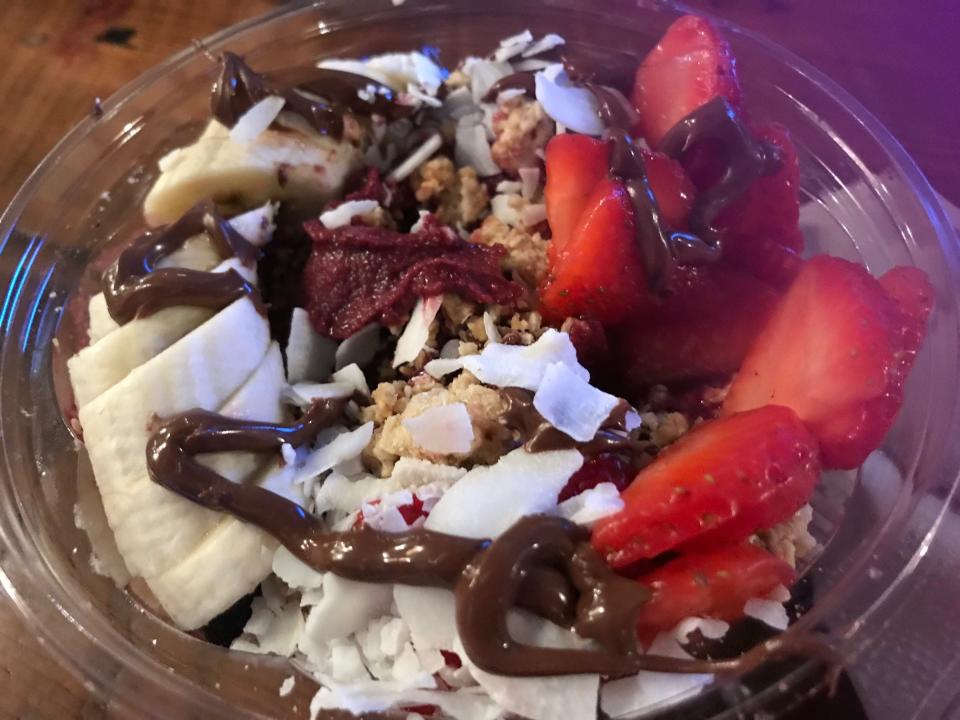 A Playa Bowls acai bowl with Nutella. A new location is opening soon in Pike Creek off Limestone Road.