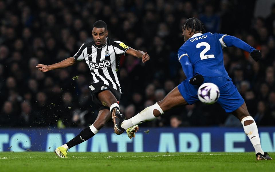 Alexander Isak of Newcastle United scores