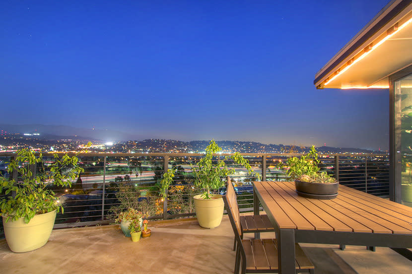 After: The patio at night