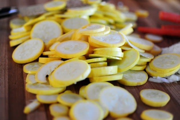 Yellow squash cut into rounds