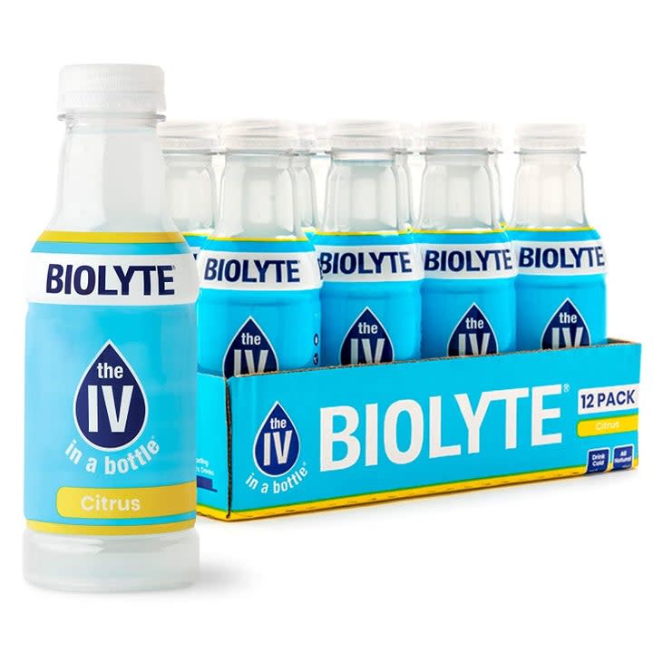 Bottles of Biolyte electrolite drink.