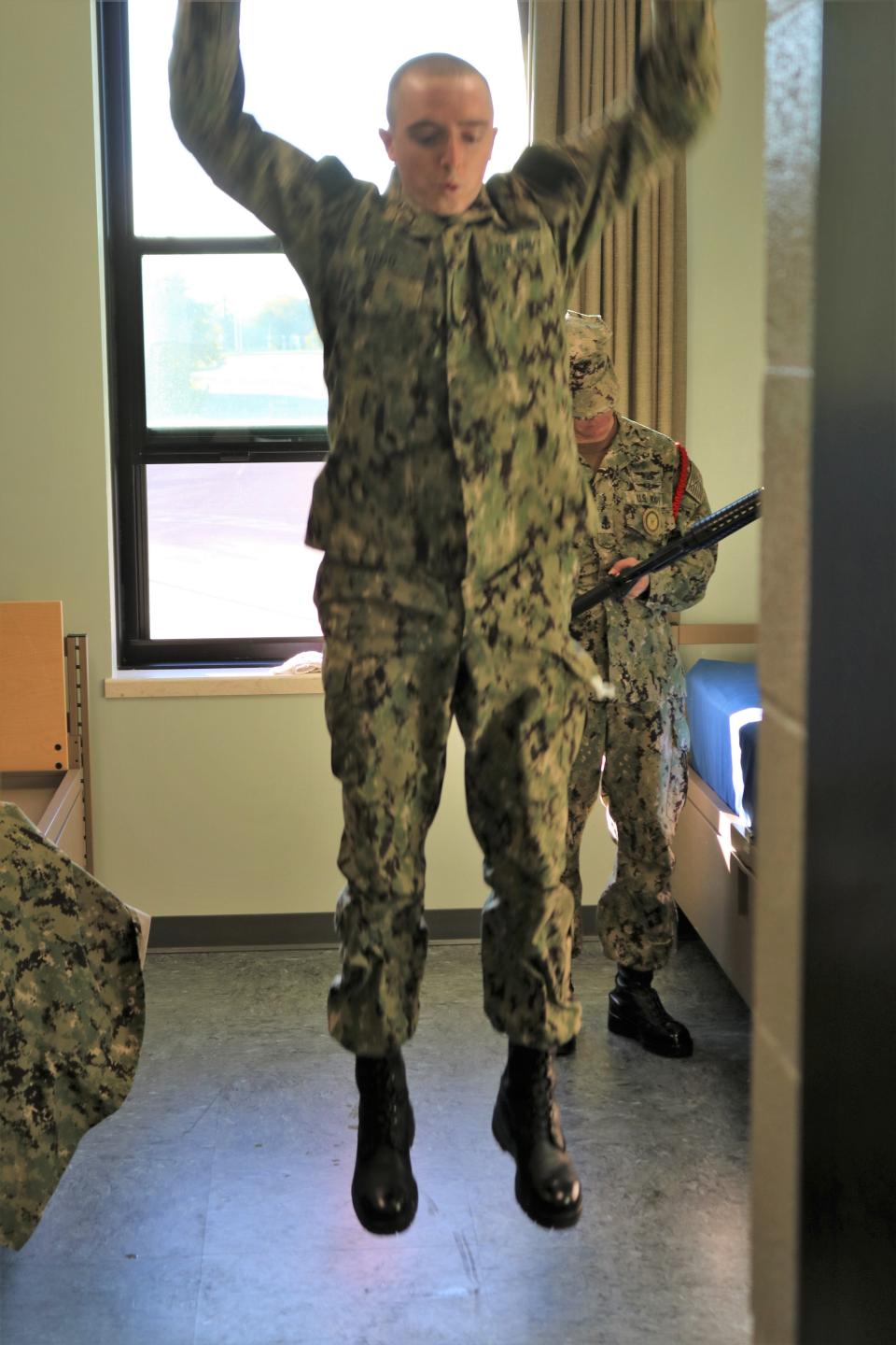 U.S. Navy Officer Candidate Nicholas Dedo during Officer Candidate School, a 13-week program designed to test enlistees.