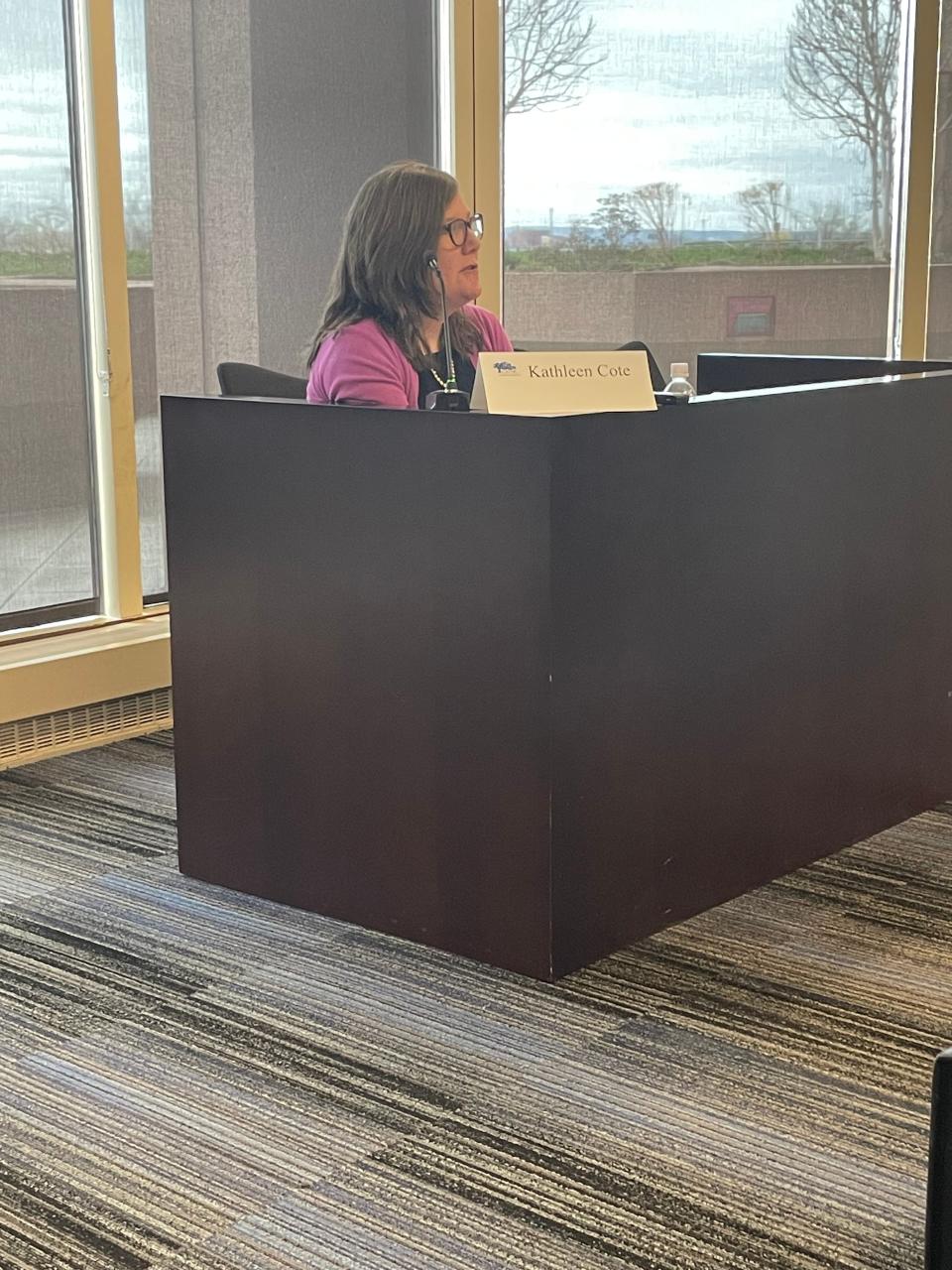 Former Director of Mental Health, Student Wellness and Family Engagement Kathleen Cote during the impartial hearing on Tuesday.