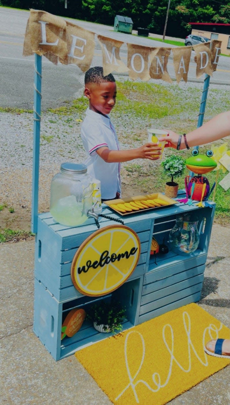 Cam Johnson, owner of Cam's Lemonade. The business was started in 2022 when the boy was just 7 years old. His mother planned an event in June 2023 hoping to teach other kids how they do business, but someone called the U.S. Department of Labor and complained that the company was hiring minors.