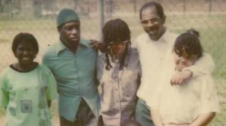 Otis, second from left, came out of jail without friends or family to call on. Photo: YouTube/AlJazeera