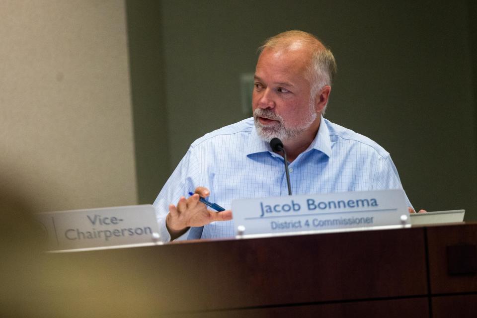 Commissioner Jacob Bonnema speaks during a meeting Tuesday, Sept. 12, 2023, at the county offices in West Olive.