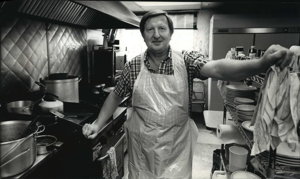 George Burzynski, in the kitchen of Polonez restaurant in 1989. At that time, it was on South Sixth Street. Polonez opened in St. Francis in 2002.