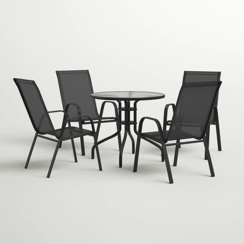 Black Artu 5-Piece Patio Dining Set