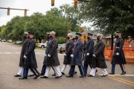 <p>In preparation for the July 26 proceedings, military pallbearers arrived at Brown Chapel A.M.E. in the historic Selma, Alabama. As Lewis led the 1965 Selma to Montgomery Civil Rights marches, part of the funereal procession included tracing the Montgomery voting rights trail. </p>
