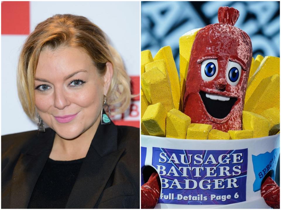 Sheridan Smith and the anthropomorphic sausage she was accused of being (Joe Maher/Getty Images/ITV)