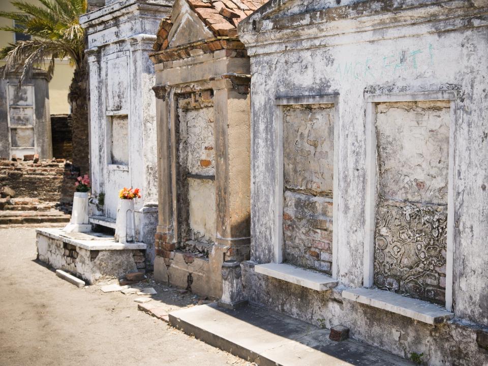 Grave sites at the St. Louis Cemetery No. 1.