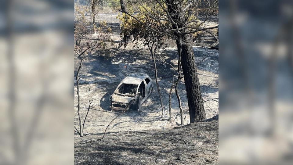 PHOTO: A 48-year-old man was arrested on July 25, 2024, accused of starting the Park Fire near Chico, California, by pushing a car on fire into a gully, according to the Butte County District Attorney's Office. (Butte County District Attorney's Office)