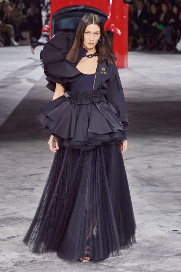 <p>A look from Off-White's Fall 2020 collection. Photo: Imaxtree</p>