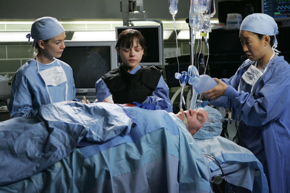 <p>Three hundred episodes ago, <em>Grey’s Anatomy</em> admitted us to Seattle Grace Hospital with a pilot episode titled “A Hard Day’s Night.” By the end of the show’s 2005 midseason run, which ended with the in-our-face titled “Who’s Zoomin’ Who,” we knew we were getting more than just a random Aretha Franklin reference. Every <em>Grey’s Anatomy</em> episode — and there are a lot of them — is named after a song, with every artist from BJ Thomas (“Raindrops Keep Fallin’ on My Head”) to Metallica (“Where the Wild Things Are”) represented. In a clever Season 2 two-parter, one R.E.M. song was even used for <em>two</em> episode titles. The infamous “bomb” episode, “It’s the End of the World,” was followed one week later with “As We Know It.” All they were missing was a third part titled “And I Feel Fine.”<br><br>(Photo: ABC/Peter “Hopper” Stone) </p>