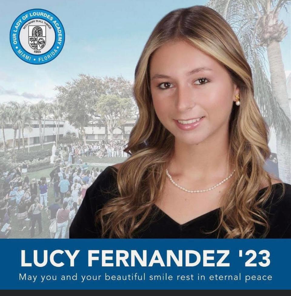 Lucy Fernandez, a 17-year-old​ senior at Our Lady of Lourdes Academy, was killed in a boat crash off the Keys.