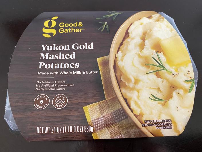 package of premade mashed potatoes from target