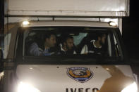 Turkish forensic officers arrive at the Saudi consulate to conduct a new search over the disappearance and alleged slaying of writer Jamal Khashoggi, in Istanbul, early Thursday, Oct. 18, 2018. Pro-government newspaper Yeni Safak on Wednesday said it had obtained audio recordings of the alleged killing of Saudi writer Khashoggi inside the consulate on Oct. 2. (AP Photo/Emrah Gurel)