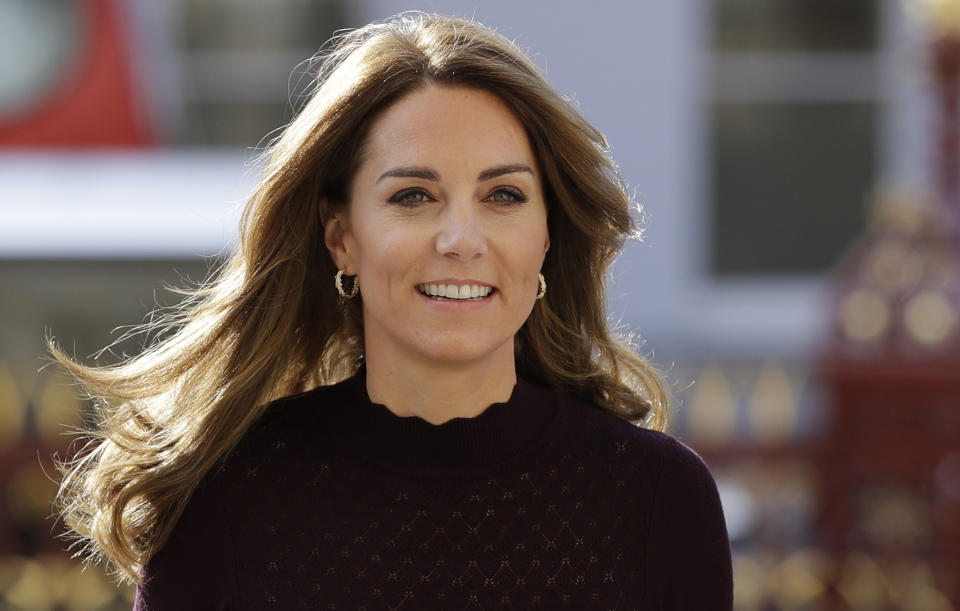 Britain's Catherine, Duchess of Cambridge arrives to visit the Natural History Museum in London on October 9, 2019. - The Duchess visited the Angela Marmont Centre (AMC), a unique scientific hub located in the Natural History Museum, dedicated to the study of the UK's natural world. (Photo by Kirsty Wigglesworth / POOL / AFP) (Photo by KIRSTY WIGGLESWORTH/POOL/AFP via Getty Images)