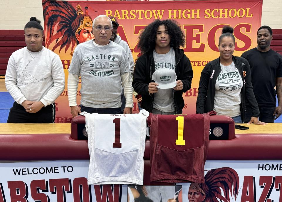 Barstow's Demetri Curiel recently signed a National Letter of Intent to continue playing football at Eastern New Mexico University.