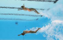 <p>Joana Betzabe Jiminez Garcia of Mexico competes in the synchronized Women’s Solo Technical Final at the 17th FINA World Aquatics Championships in, Budapest, Hungary, July 15, 2017. (Photo: Michael Dalder/Reuters) </p>