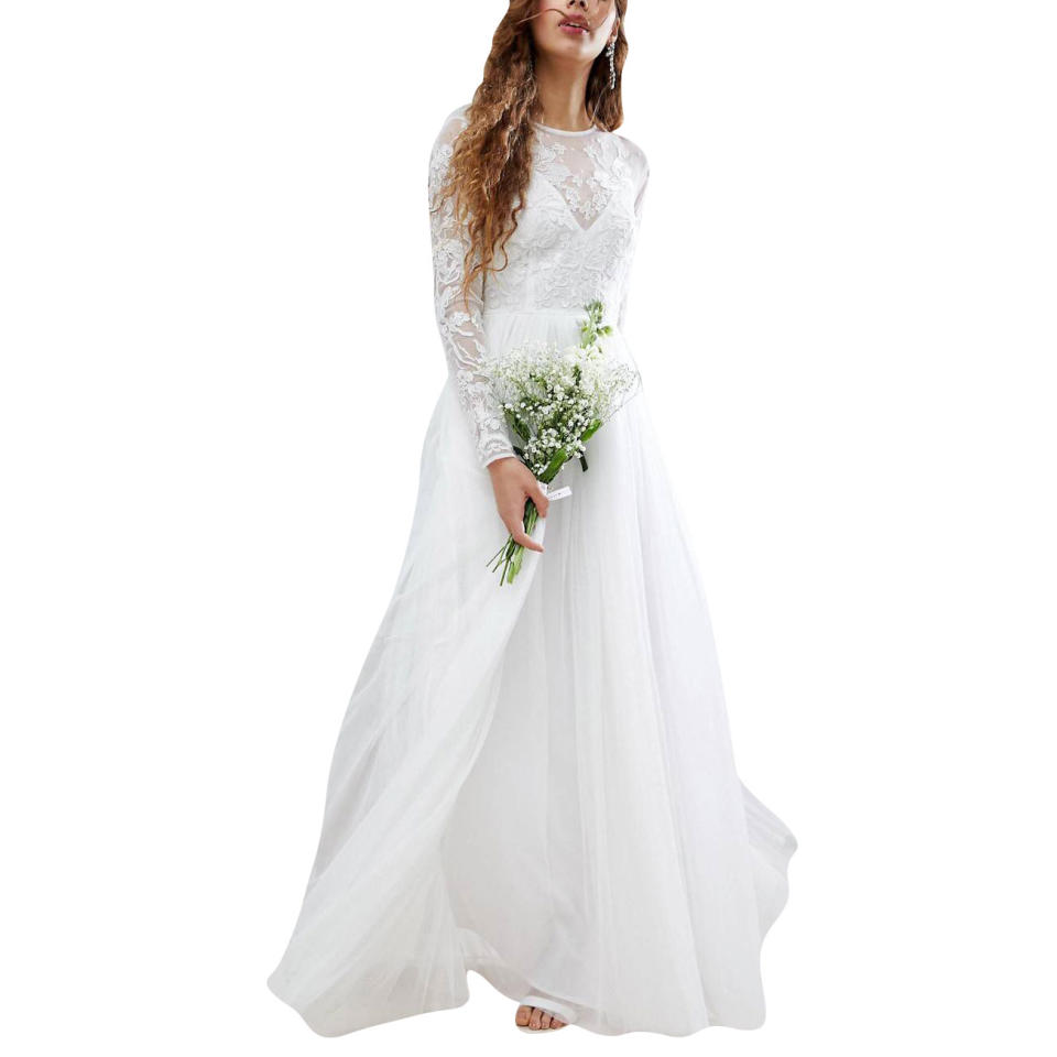 ASOS EDITION Embroidered Bodice Wedding Maxi Dress