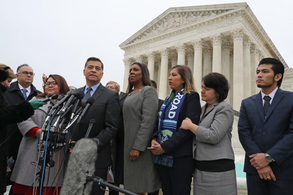 Protestors Rally on the Steps of the Supreme Court to Defend DACA