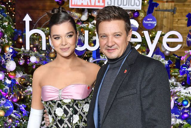 Jeff Spicer/Getty Hailee Steinfeld and Jeremy Renner in November 2021