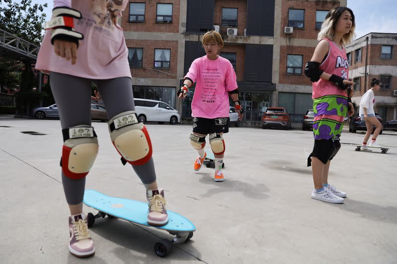 The Wider Image: Amid COVID shutdowns, Chinese women flock to skateboarding