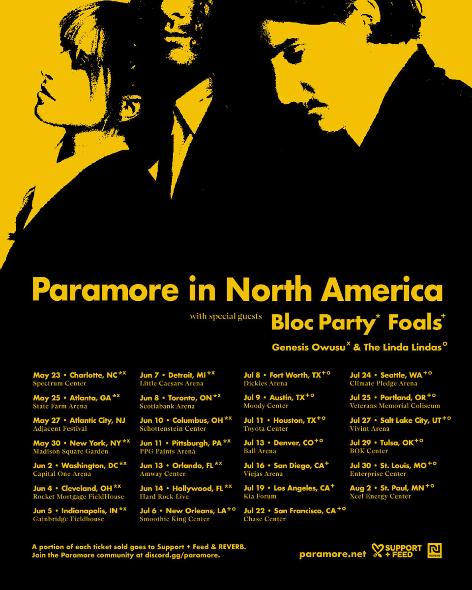 paramore tour tracklist