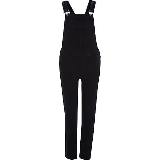 River Island Black Slim Leg Overalls, $96, riverisland.com