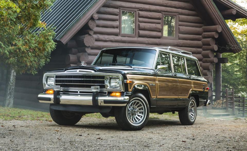 <p>In the 1980s, the Wagoneer became even more luxurious with woodgrain—everywhere. In terms of prestige, these Grand Wagoneers were rivaled only by the Range Rover Classic of the time.</p>