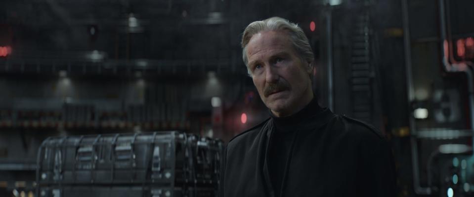 General Thunderbolt Ross (William Hurt) tangles with Tony Stark in 