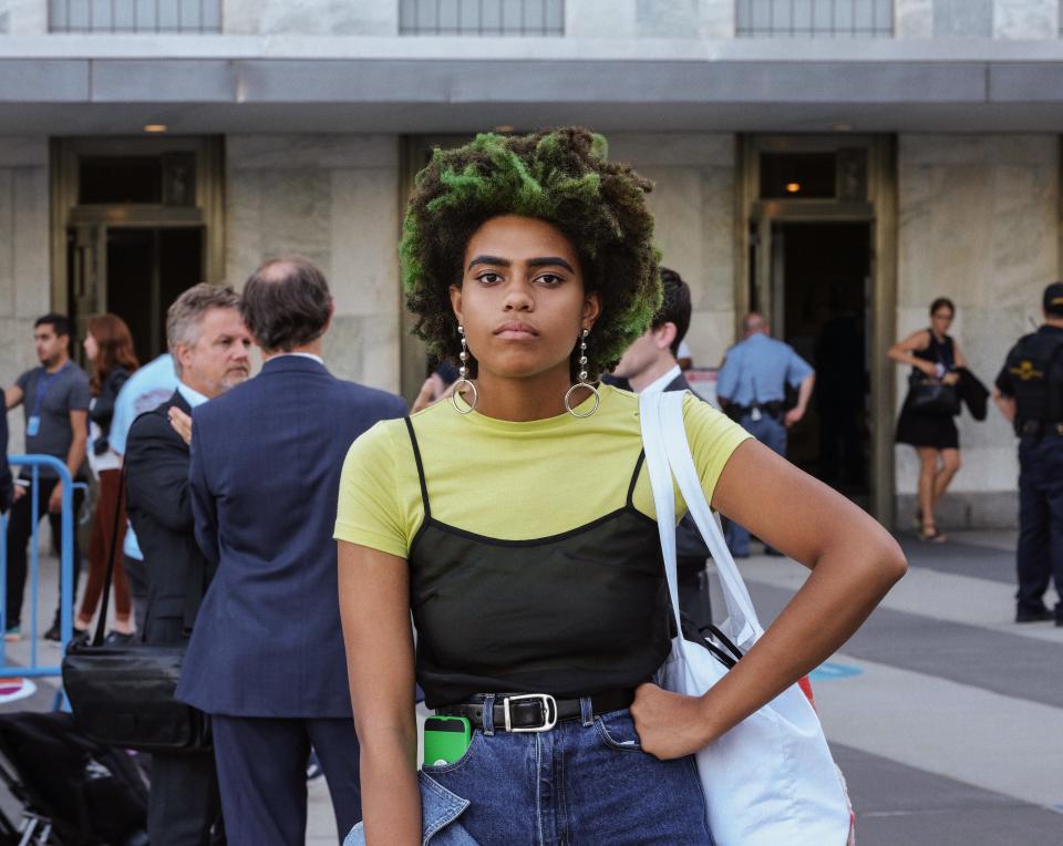 Ayanna Lee, Cofounder of Youth Climate Action Team of Wisconsin (Milwaukee, Wisconsin), at the Youth Climate Summit, the United Nations, New York City, September 21, 2019.