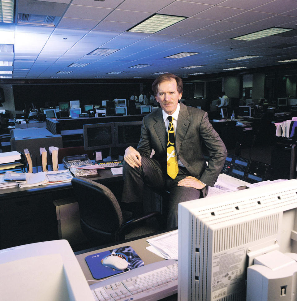 FILE: Bill Gross, managing director and chief investment officer for Pacific Investment Management Co. (PIMCO) poses for a photograph in his office in Newport Beach, California, U.S., on February 27, 2000. Gross, who reigned for decades as the Bond King at Pacific Investment Management Co., is retiring more than four years after jumping to Janus Henderson Group Plc from the fixed-income giant he co-founded. Ive had a wonderful ride for over 40 years in my career -- trying at all times to put client interests first while inventing and reinventing active bond management along the way, Gross said in a statement Monday. Photographer: Marc Salomon/Bloomberg via Getty Images