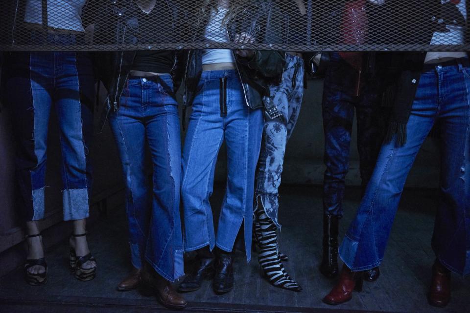 The award-winning menswear designer used deadstock denim from J Brand’s archives—some of it dating back to the early 2000s—to create distinctive, sculptural women’s jeans.