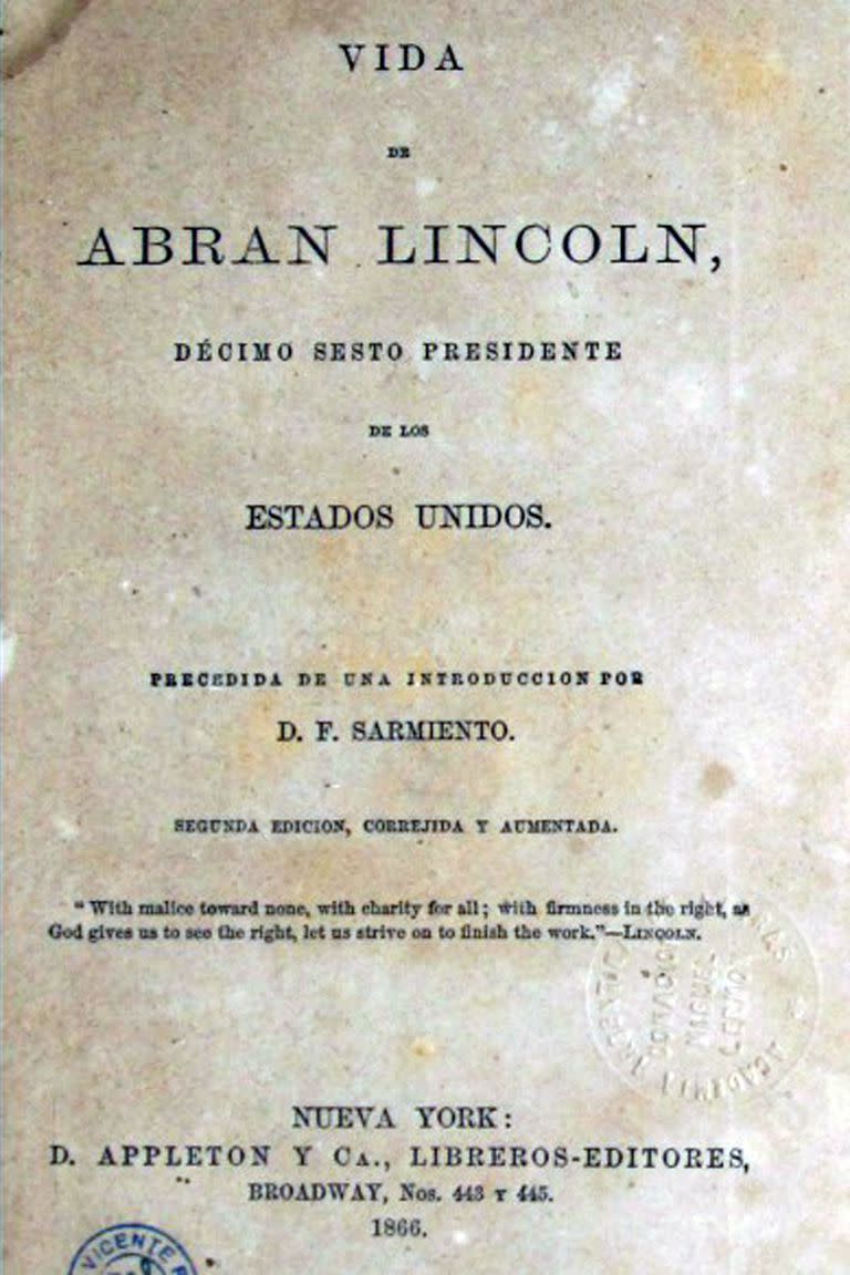 La primera página del libro donde Sarmiento elogia a Máyer (1866)