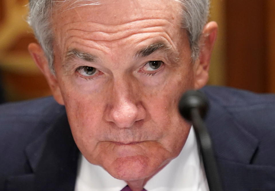 Federal Reserve Chairman Jerome Powell takes his seat to testify before a Senate Banking, Housing and Urban Affairs Committee hearing on “The Semiannual Monetary Policy Report to the Congress” on Capitol Hill in Washington, U.S., July 15, 2021. REUTERS/Kevin Lamarque