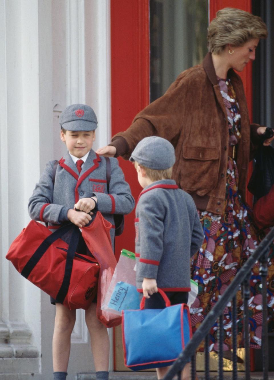 Prince William and Harry go to school